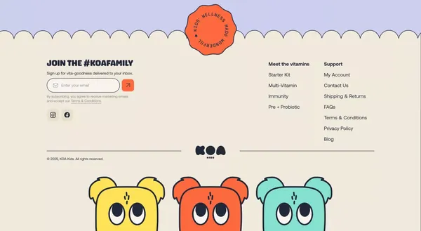 KOA Kids Vitamins — Kids' wellness made wonderful - Landing design inspiration