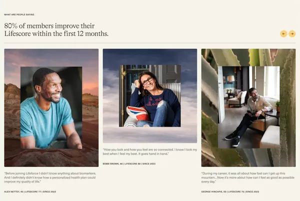 Lifeforce: Your Longevity Partner - Landing design inspiration