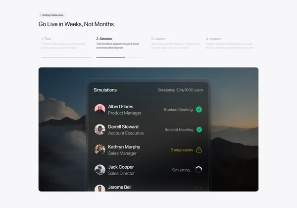Hobbes - On-Demand, Conversational Demos - Landing design inspiration