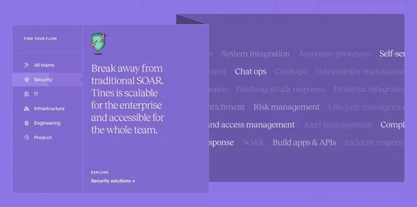 Tines | The smart, secure workflow builder - Landing design inspiration