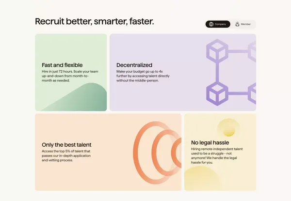 Teamway | The member-owned tech society - Landing design inspiration