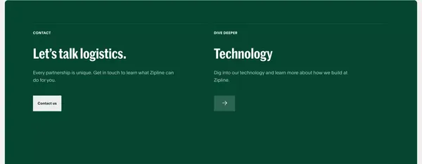Zipline Instant Delivery & Logistics - Landing design inspiration
