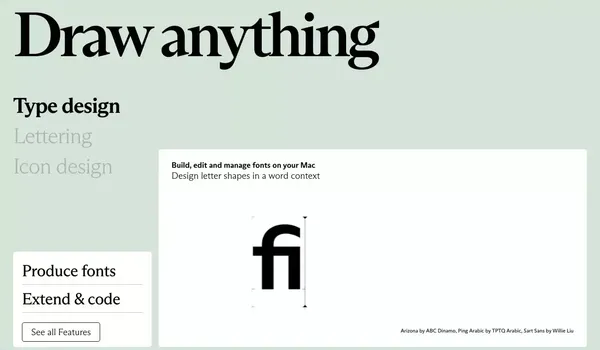 Glyphs - Landing design inspiration