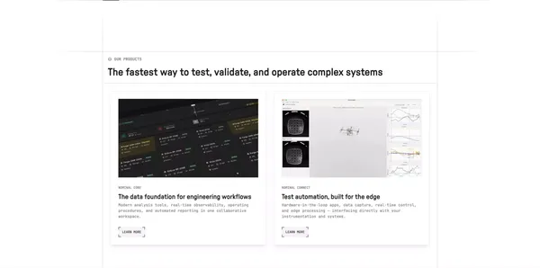 Nominal - Unified Industrial Data Stack - Landing design inspiration