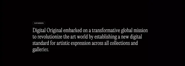 Digital Original™: The New Era of Art is Digital - Landing design inspiration