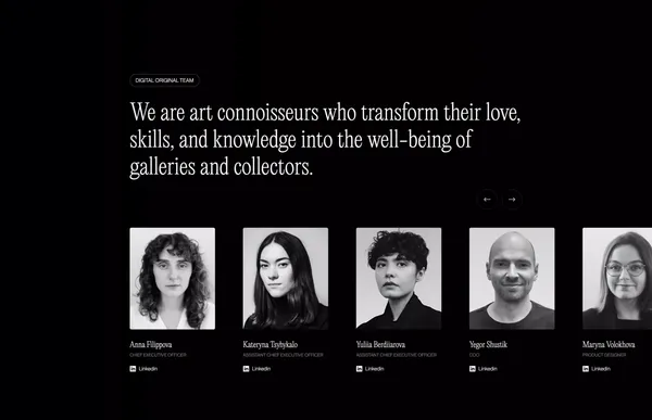 Digital Original™: The New Era of Art is Digital - Landing design inspiration