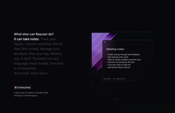 Raycast - Your shortcut to everything - Landing design inspiration