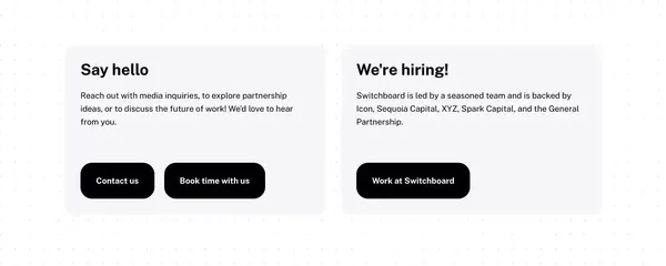 Switchboard | Collaboration space for remote work - Landing design inspiration