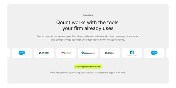 Qount Practice Intelligence Platform for Tax & Accounting Firms - Landing design inspiration