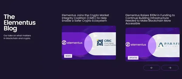 Elementus | The Data-driven Blockchain Intelligence Platform - Landing design inspiration