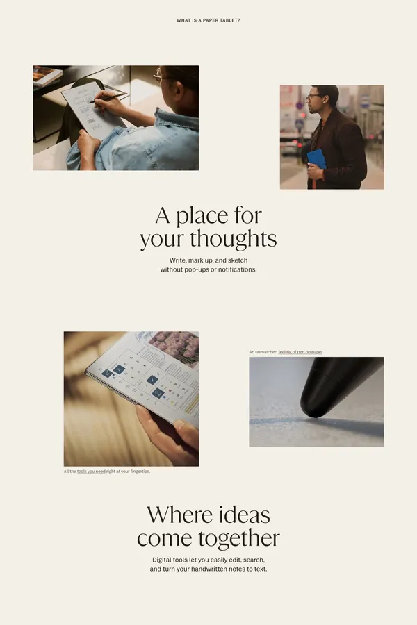 reMarkable - Das erste echte digitale Notizbuch | reMarkable - Landing design inspiration