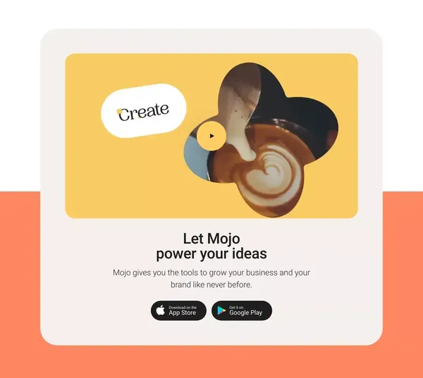 Mojo - Social Video and Content App for Small Businesses - Landing design inspiration