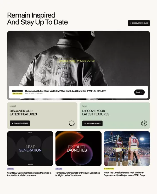 Drop - Social Commerce Platform - Landing design inspiration