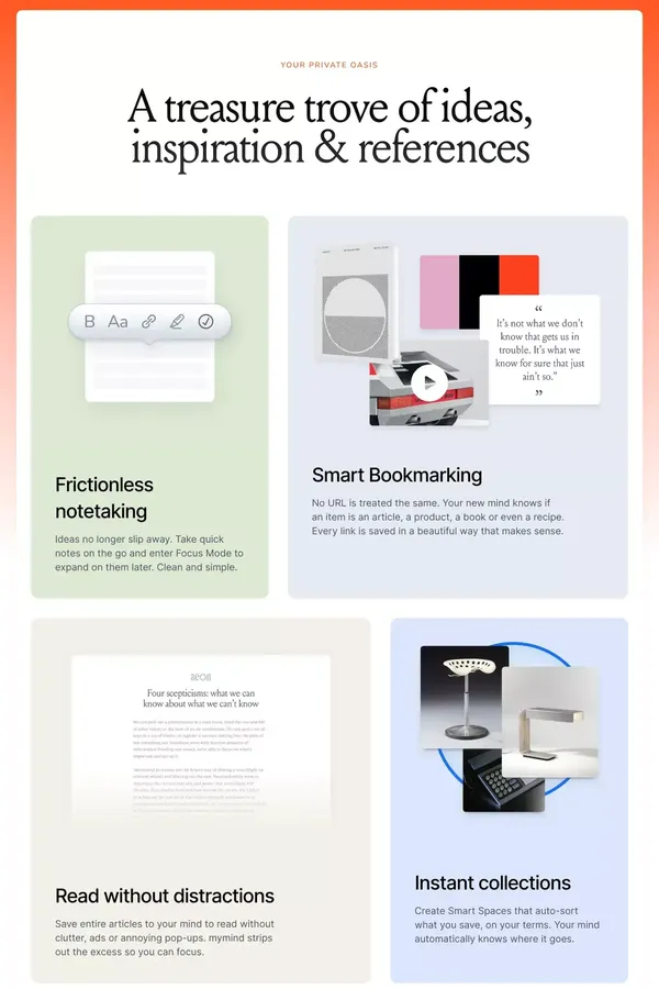 mymind is the extension for your mind. - Landing design inspiration