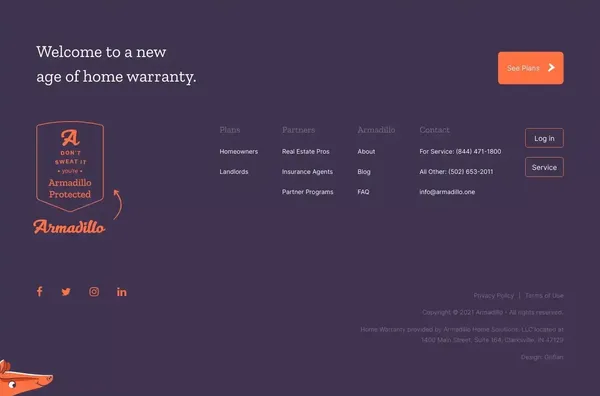 Armadillo Home Warranties | The New Age Home Warranty Plan - Landing design inspiration