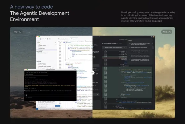 Warp: The Agentic Development Environment - Landing design inspiration