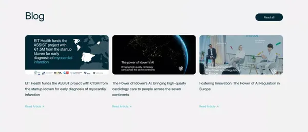 Idoven | AI-powered Cardiovascular Care - Landing design inspiration