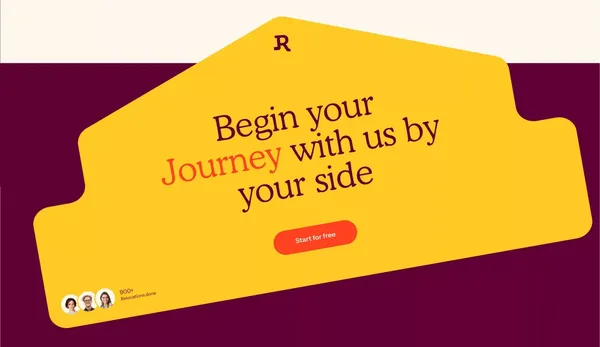 Relocate now - Landing design inspiration