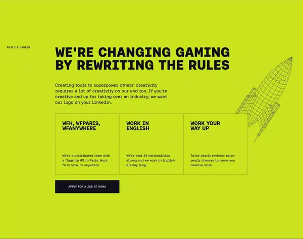 Homa | Game the system - Landing design inspiration