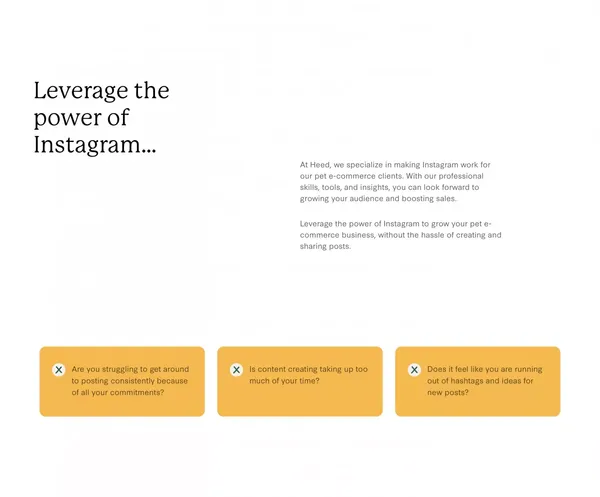 weareheed.co – Instagram management made easy for online pet stores. - Landing design inspiration