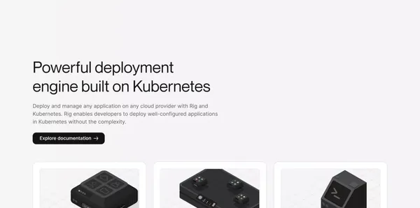 Rig.dev | The open-source application platform for Kubernetes - Landing design inspiration