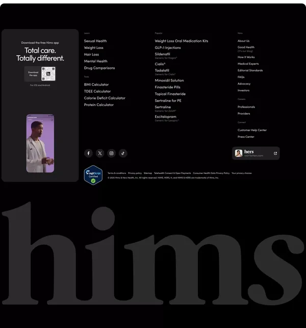Telehealth for a healthy, handsome you | hims - Landing design inspiration
