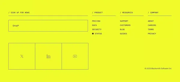 The Fastest Way to Run GitHub Actions | Blacksmith - Landing design inspiration