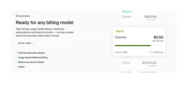 Revenue Automation for B2B: Streamline with Tabs | Tabs - Landing design inspiration