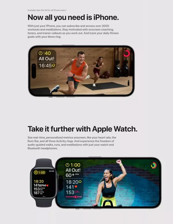 Apple Fitness+ - Apple - Landing design inspiration