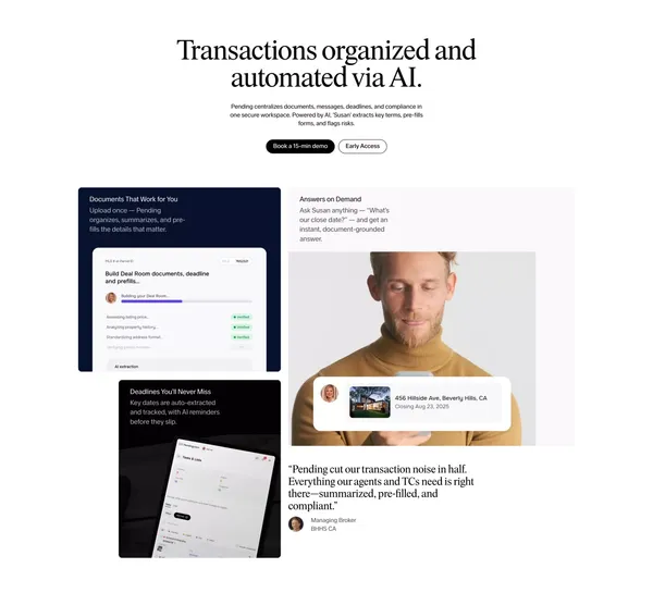 Pending.com - Landing design inspiration
