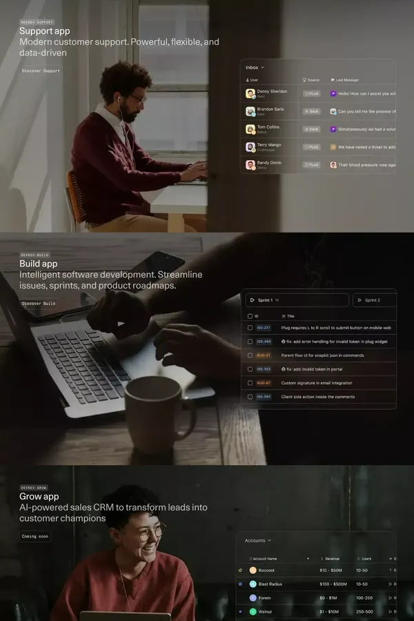 DevRev AgentOS | Your Copilot For Software - Landing design inspiration