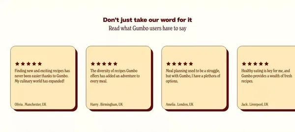 Gumbo | Find Recipes Using The Ingredients You Have at Home - Landing design inspiration