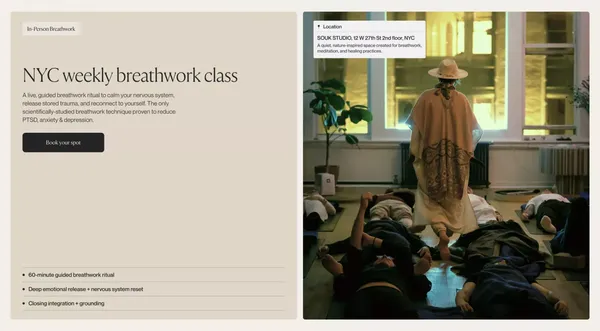 Frequency Breathwork - Landing design inspiration
