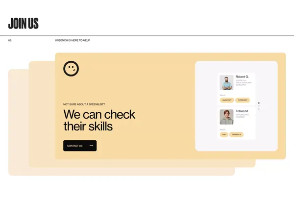 Unbench - Landing design inspiration