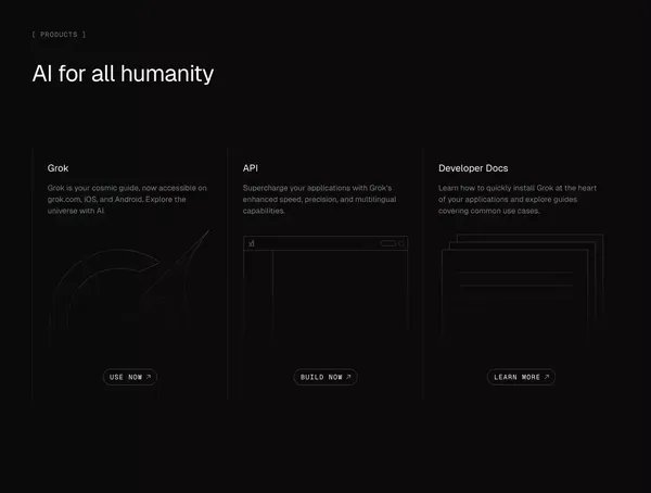 xAI: Welcome - Landing design inspiration