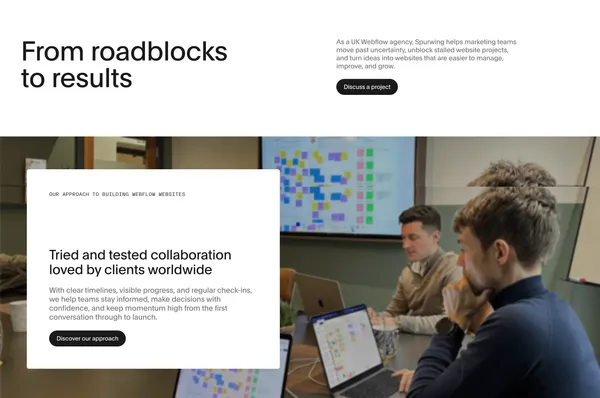 Webflow Agency UK | High-Performance Webflow Development | Spurwing - Portfolio design inspiration