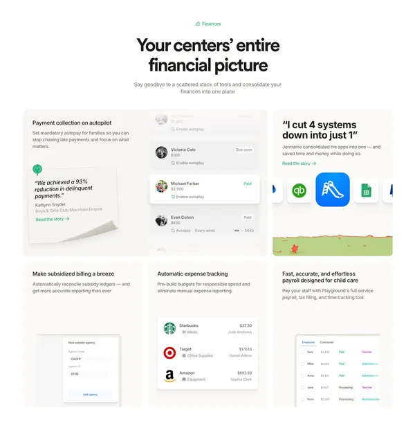 Child Care Management Software & App | Playground - Landing design inspiration