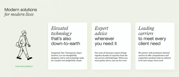 Modern Life – Bringing the future to life. - Landing design inspiration