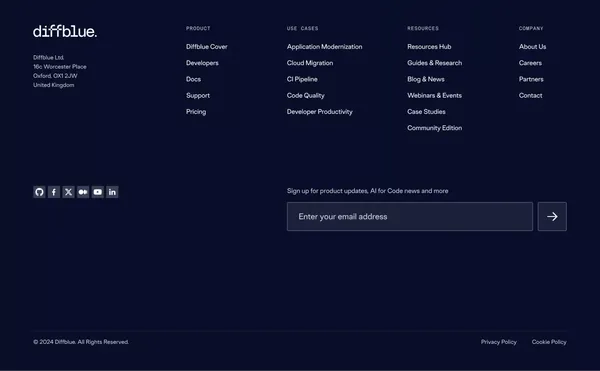 Diffblue AI For Code writes Java unit tests fully autonomously - Diffblue - Landing design inspiration