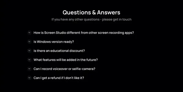 Screen Studio — Beautiful screen recordings in minutes - Landing design inspiration