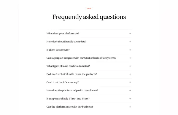 Superplan | AI Paraplanner at your service - Landing design inspiration