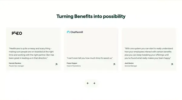 Ben | The Best Flexible Employee Benefits Platform - Landing design inspiration