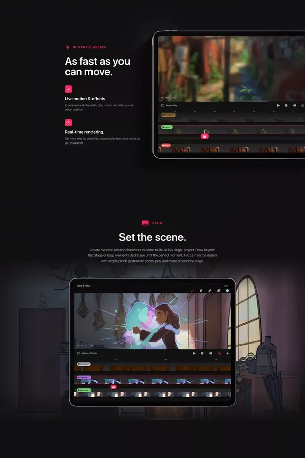 Procreate Dreams - Landing design inspiration