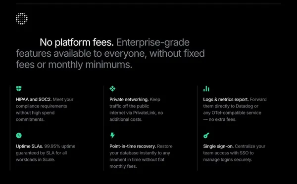 Neon Serverless Postgres — Ship faster - Landing design inspiration