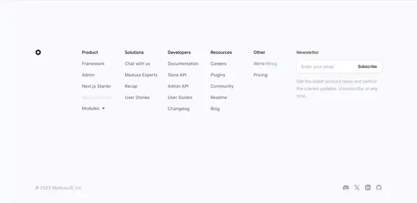 Medusa - Building blocks for digital commerce - Landing design inspiration