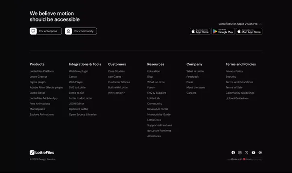 LottieFiles: Download Free lightweight animations for website & apps. - Landing design inspiration