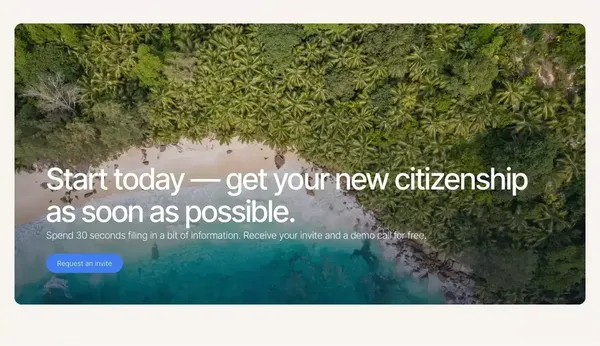 Baseflow. The fastest Citizenship by Investment. - Landing design inspiration
