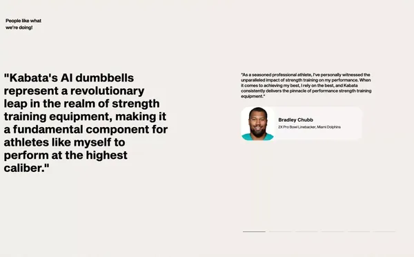 Kabata | The World's First AI-Powered Dumbbells - Landing design inspiration