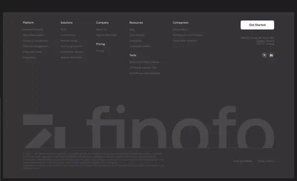 Finofo | Where global businesses bank, transact, and plan - Landing design inspiration