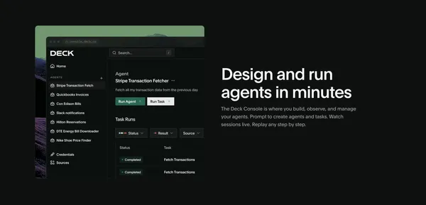 Deck — Design and Deploy Computer Use Agents - Landing design inspiration